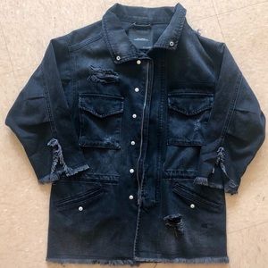 Zara distressed denim jacket